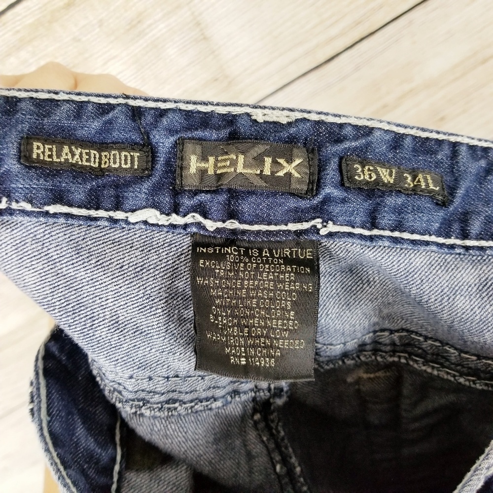 HELIX relaxed bootcut jeans cross flap 36x34 - Picture 5 of 7